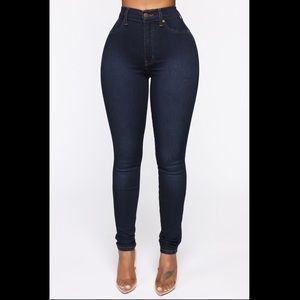 Fashion Nova Dark Blue Skinny Jeans